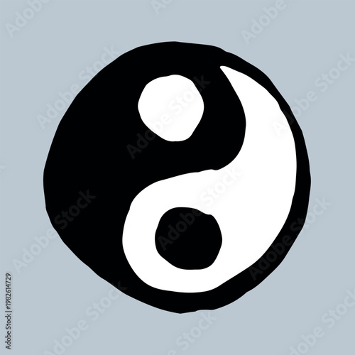 Hand drawn yin yang symbol Zen and Tao Harmony and balance Black and white yin and yang sign Taichi, Taoism, Buddhism, Japan, Chinese, Asian, yoga, meditation, karma, peace, dualism