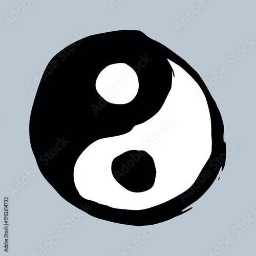 Hand drawn yin yang symbol Zen and Tao Harmony and balance Black and white yin and yang sign Taichi, Taoism, Buddhism, Japan, Chinese, Asian, yoga, meditation, karma, peace, dualism