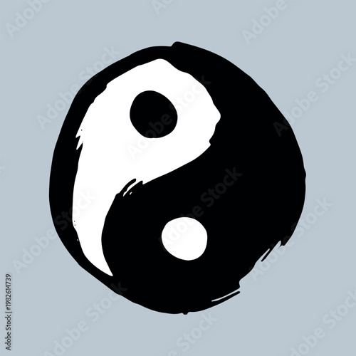 Hand drawn yin yang symbol Zen and Tao Harmony and balance Black and white yin and yang sign Taichi, Taoism, Buddhism, Japan, Chinese, Asian, yoga, meditation, karma, peace, dualism