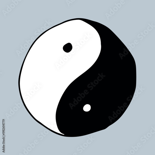 Hand drawn yin yang symbol Zen and Tao Harmony and balance Black and white yin and yang sign Taichi, Taoism, Buddhism, Japan, Chinese, Asian, yoga, meditation, karma, peace, dualism