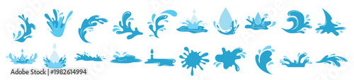 water splash illustration set