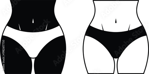 Female body with panties icon design for fashion and lingerie isolated on transparent background