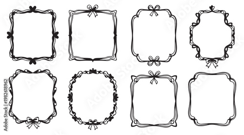 collection of eight ornate vintage decorative frames with