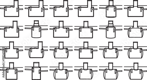Architectural blueprint showing a detailed array of construction forms. Capturing a modern, minimalist aesthetic.