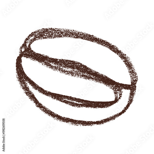 Hand drawn fresh roasted coffee bean Arabica robusta seed doodle Single element for print, web, design, decor
