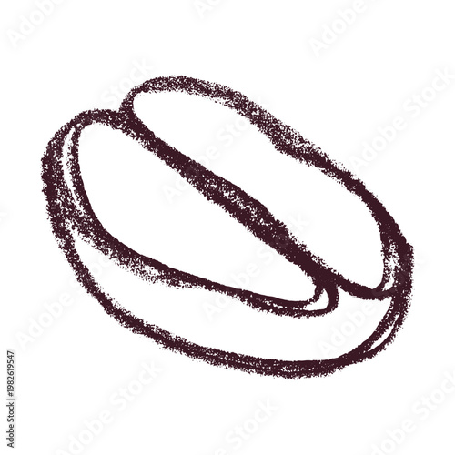 Hand drawn fresh roasted coffee bean Arabica robusta seed doodle Single element for print, web, design, decor