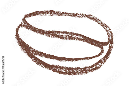Hand drawn fresh roasted coffee bean Arabica robusta seed doodle Single element for print, web, design, decor