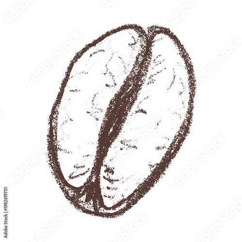 Hand drawn fresh roasted coffee bean Arabica robusta seed doodle Single element for print, web, design, decor