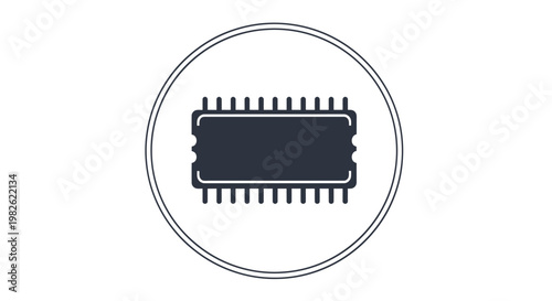 Icon of a RAM memory module inside a circular emblem representing computer hardware technology.