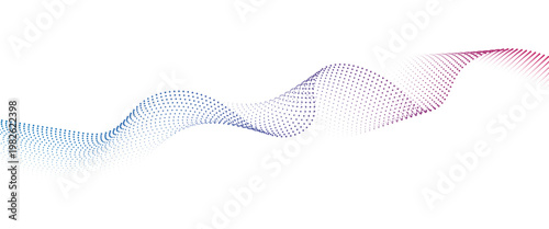 Flowing Dot Wave halftone gradient pattern on transparent background
