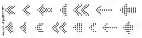 dotted arrow sign set vector graphic