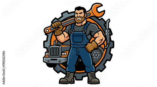 Mechanic Holding Tools in Garage.