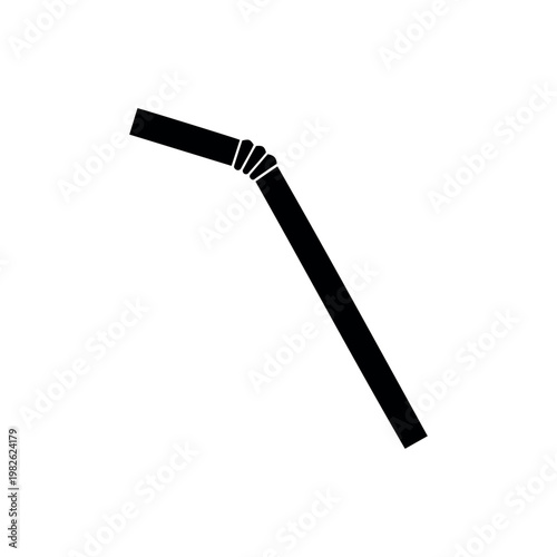 Plastic straw silhouette icon vector flat illustration design.