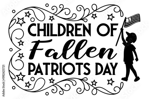 Fallen Patriots Children Tribute Vector Art, Military Family Remembrance Day