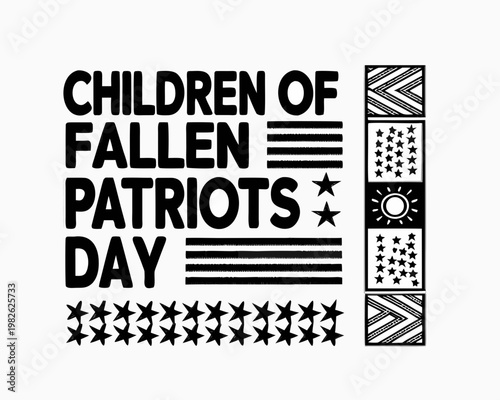 CHILDREN OF FALLEN PATRIOTS DAY vector illustration isolated on white background