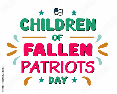 CHILDREN OF FALLEN PATRIOTS DAY vector illustration isolated on white background
