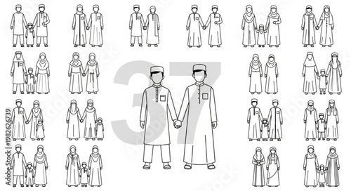 Two people holding hands, dressed in traditional clothing, standing together.