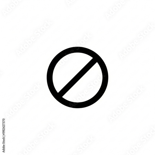 Black Prohibition Sign Vector Icon