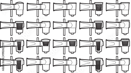 A collection of air horn, perfect for adding a touch of humor and a burst of energy to any project. The air horn illustrated with detailed precision.