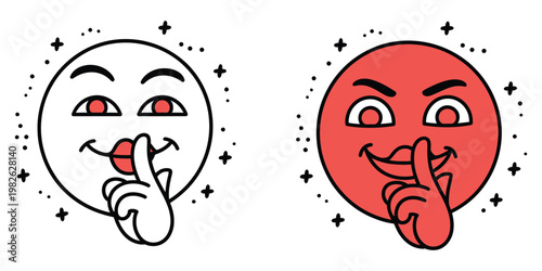 Quiet icon in comic style, silence cartoon vector illustration on isolated background, hush splash effect sign, business concept graphic