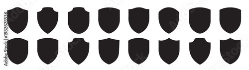 shield icon set vector illustration