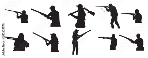  shooting silhouette hunting shooting vector skeet 