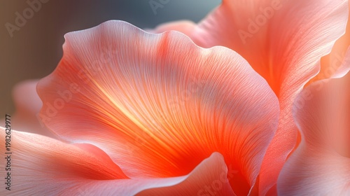 Soft pink tulip petals in delicate macro close-up with natural light