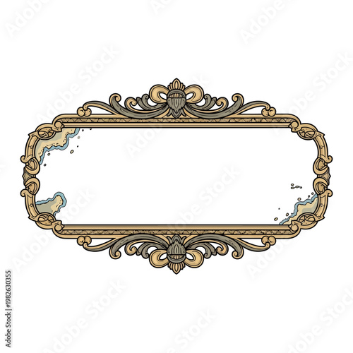 Ornate gold frame border design element.