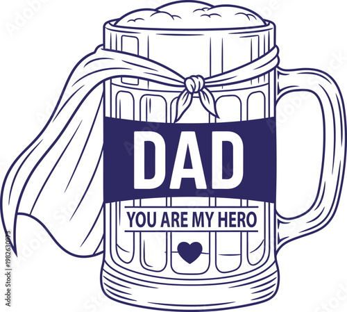 Happy father's day superhero dad mug celebrating the best hero with a personalized gift