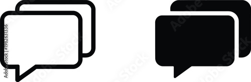 Chat bubbles overlapping message icons set for digital communication and online support services