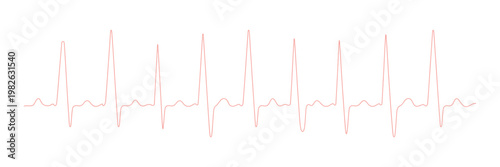 Red heart beat line displays rhythm of life on white backdrop, showcasing wellness and vital statistics