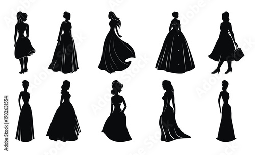  silhouettes of women in various poses showcase the beauty