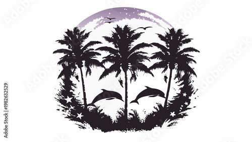 silhouette of a palm tree