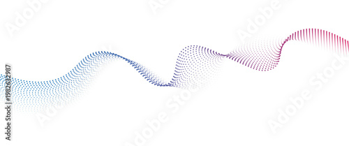 Flowing Dot Wave halftone gradient pattern on transparent background
