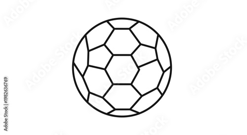 Abstract illustration of a classic soccer ball design with hexagonal and pentagonal panels