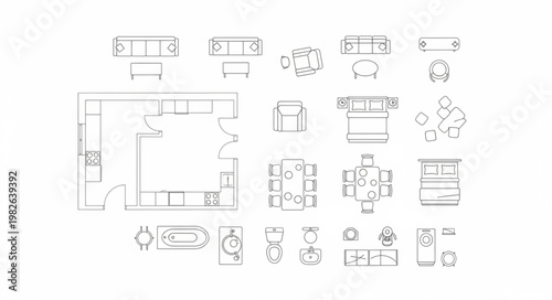 Architectural Drawings of Furniture and Fixtures.