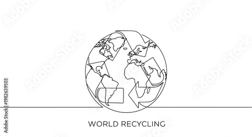 Earth Globe with Recycling Symbol.