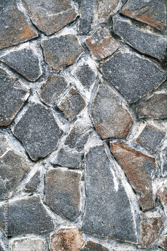 Wall or floor cladding with uneven stone slab texture