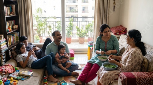 Indian family at home 