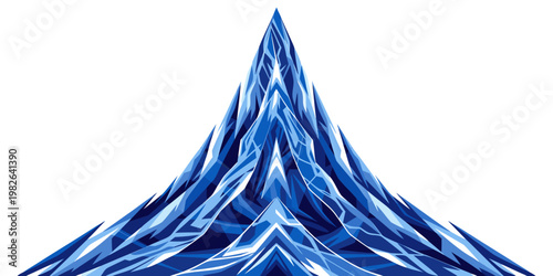 Abstract sharp blue geometric icy mountain peak with abstract art digital art mountain abstract geometric illustration structure background energetic coldness triangle elemental
