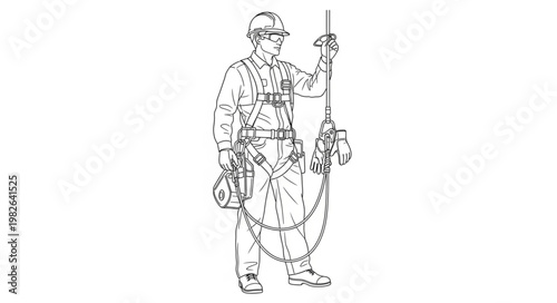 Vintage Diver Illustration with Equipment.