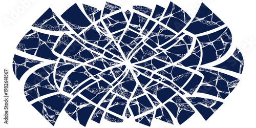 Abstract dark blue geometric pattern with fragmented shards and complex network lines abstract geometric fragmented structure background wallpaper creativity fracture interconnected