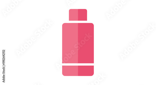 Minimalistic illustration of a pink bottle for facial toner on a white background, showcasing a simple and clean design