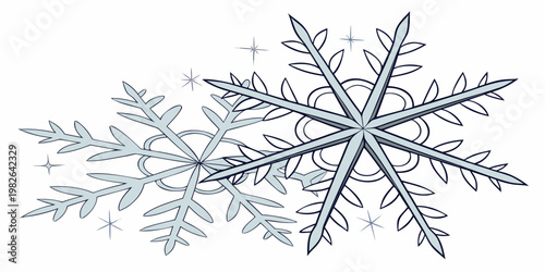 Winter snowflake ornament graphic with stars snowflake christmas decoration artistic isolated seasonal ornament background symmetrical geometry celebration chilling crystalline