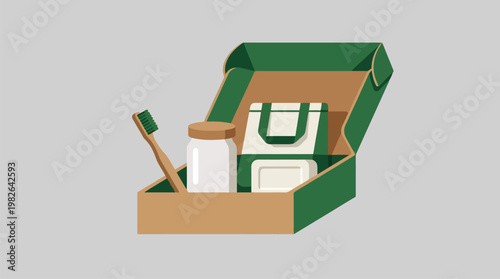 Gift Box Contents Featuring Stationery and Bottle.