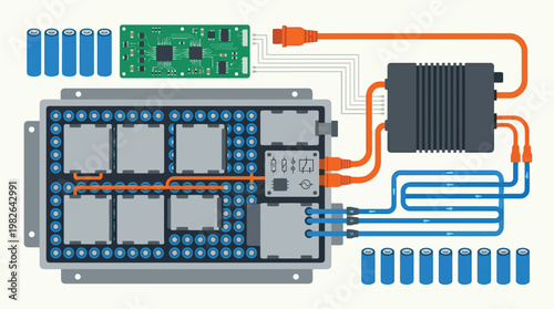 RAM memory module array with circuit board and connectors.