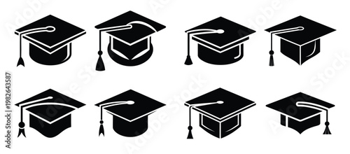 set of graduation cap with a tassel and a diploma 