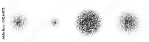  set of vanishing stippled circle texture black disappearing