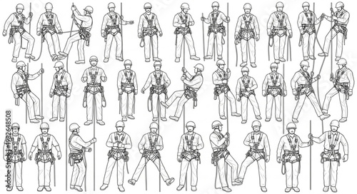 Vintage Military Soldiers Collection Illustration.