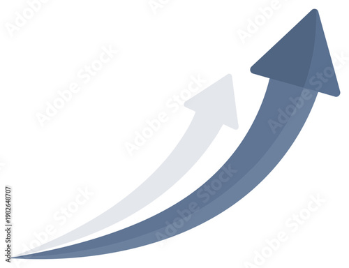 Bild auf Leinwand Growth concept with dual upward arrows smooth dynamic motion clean modern vector